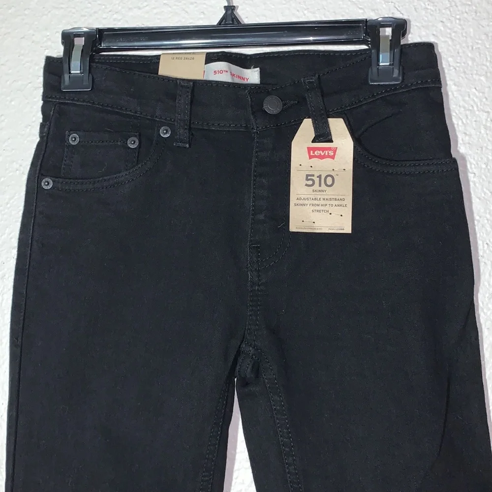 Levi’s 510 Jean’s black Sz 26x26 women’s mid-rise ankle crop skinny jeans NWT - Picture 13 of 16